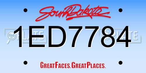 1ED7784 South Dakota License Plate