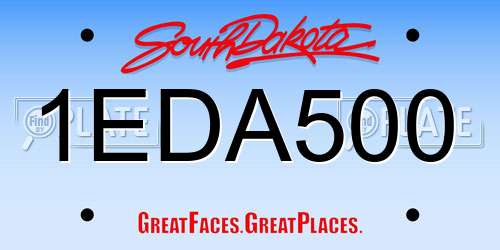 1EDA500 South Dakota License Plate