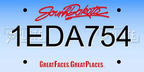 1EDA754 South Dakota License Plate