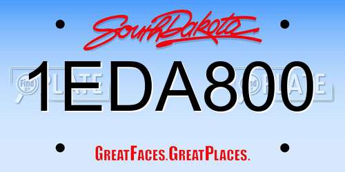 1EDA800 South Dakota License Plate