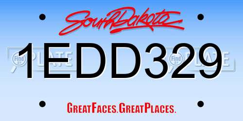 1EDD329 South Dakota License Plate