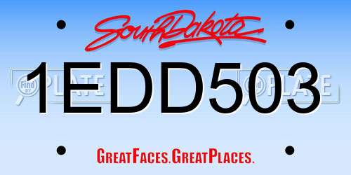 1EDD503 South Dakota License Plate