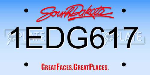 1EDG617 South Dakota License Plate