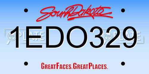 1EDO329 South Dakota License Plate