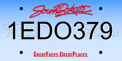 1EDO379 South Dakota License Plate