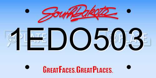 1EDO503 South Dakota License Plate