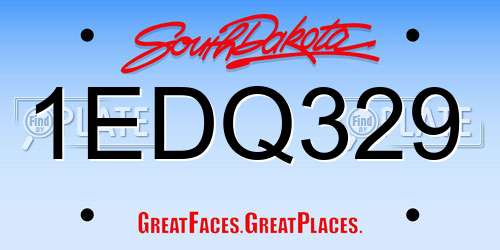 1EDQ329 South Dakota License Plate