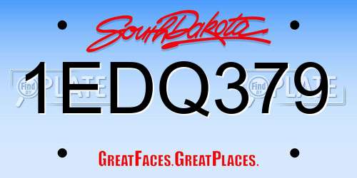 1EDQ379 South Dakota License Plate
