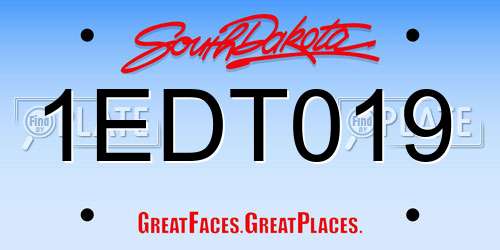 1EDT019 South Dakota License Plate