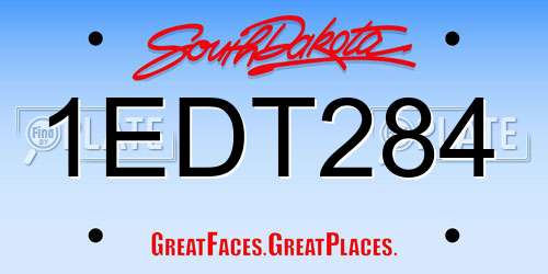 1EDT284 South Dakota License Plate