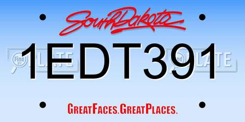 1EDT391 South Dakota License Plate