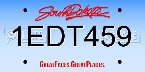1EDT459 South Dakota License Plate