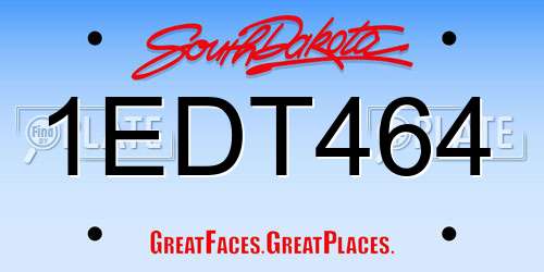 1EDT464 South Dakota License Plate