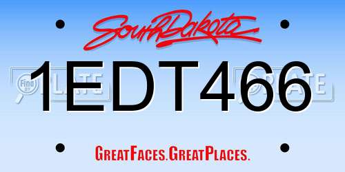 1EDT466 South Dakota License Plate