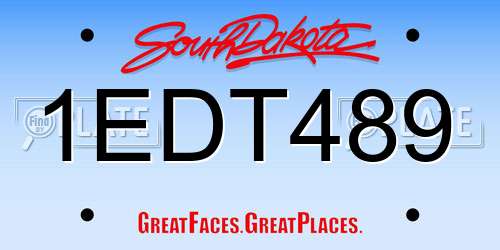 1EDT489 South Dakota License Plate