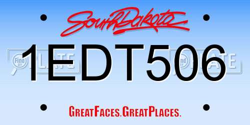 1EDT506 South Dakota License Plate
