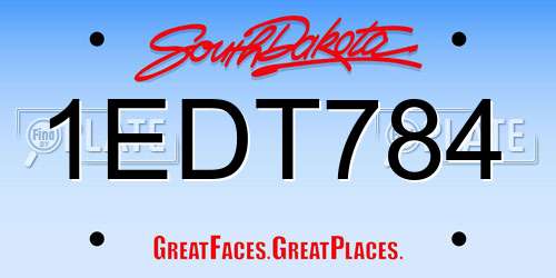 1EDT784 South Dakota License Plate