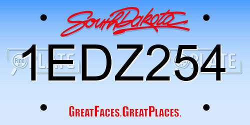 1EDZ254 South Dakota License Plate