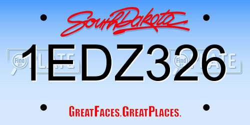 1EDZ326 South Dakota License Plate