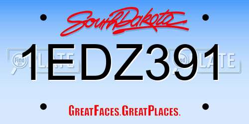 1EDZ391 South Dakota License Plate