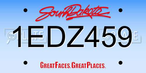 1EDZ459 South Dakota License Plate