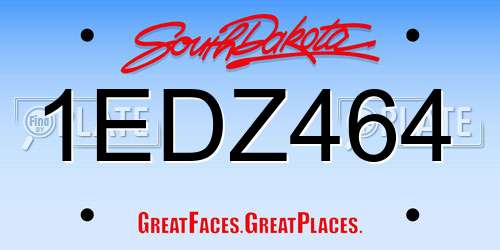 1EDZ464 South Dakota License Plate