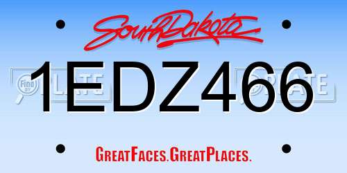 1EDZ466 South Dakota License Plate