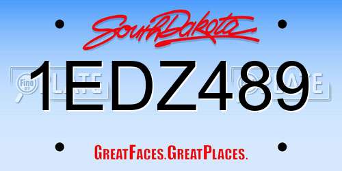 1EDZ489 South Dakota License Plate
