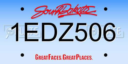 1EDZ506 South Dakota License Plate