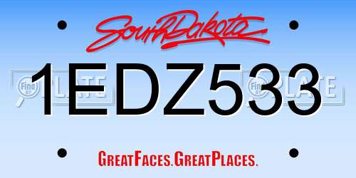 1EDZ533 South Dakota License Plate