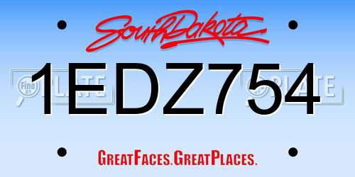 1EDZ754 South Dakota License Plate