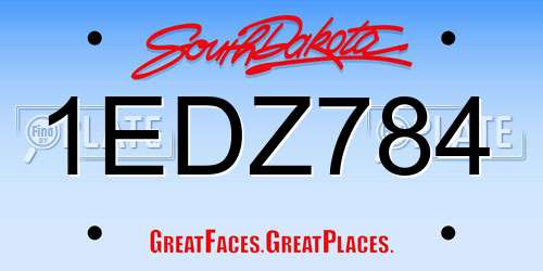 1EDZ784 South Dakota License Plate
