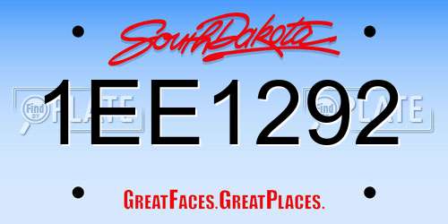 1EE1292 South Dakota License Plate