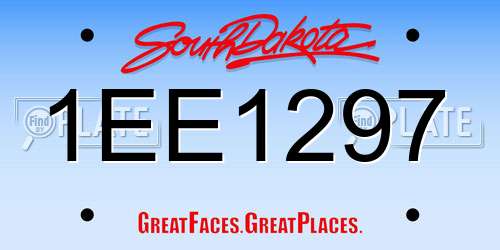 1EE1297 South Dakota License Plate