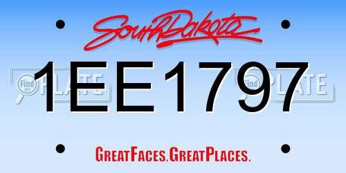 1EE1797 South Dakota License Plate