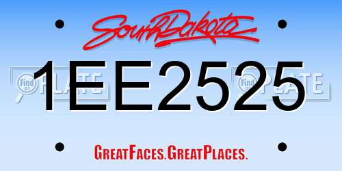 1EE2525 South Dakota License Plate