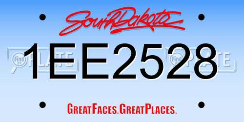 1EE2528 South Dakota License Plate