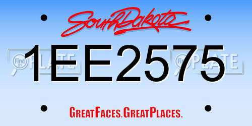 1EE2575 South Dakota License Plate