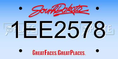 1EE2578 South Dakota License Plate