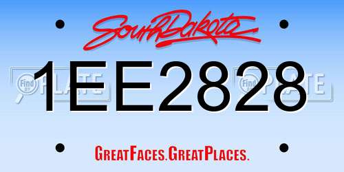 1EE2828 South Dakota License Plate