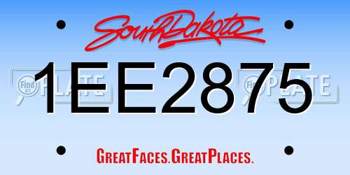 1EE2875 South Dakota License Plate