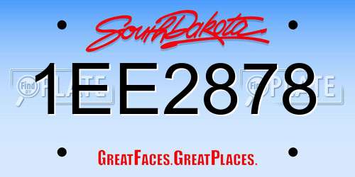 1EE2878 South Dakota License Plate