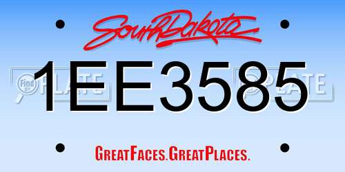 1EE3585 South Dakota License Plate