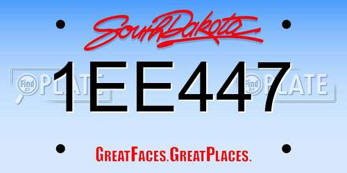 1EE447 South Dakota License Plate