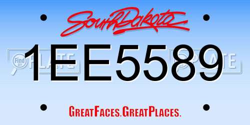 1EE5589 South Dakota License Plate