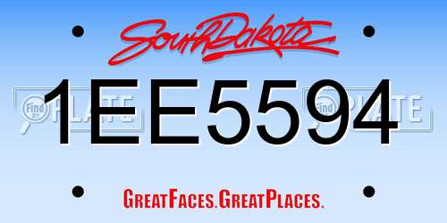 1EE5594 South Dakota License Plate