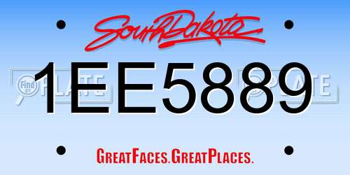 1EE5889 South Dakota License Plate