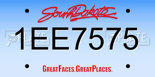 1EE7575 South Dakota License Plate