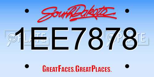 1EE7878 South Dakota License Plate