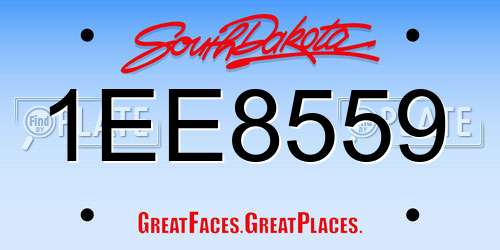 1EE8559 South Dakota License Plate